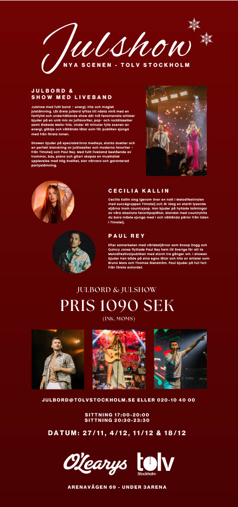 Julshow Tolvan Cecilia Kallin & Paul Rey